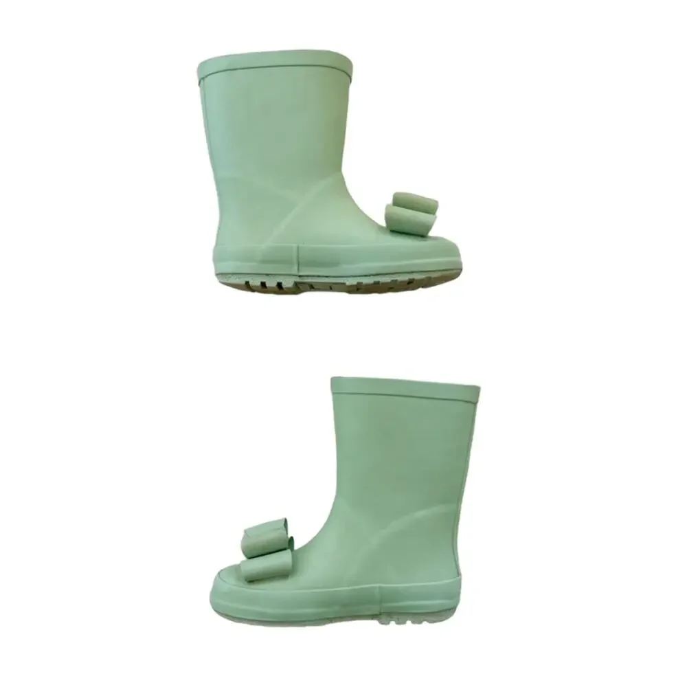 Whim & Wander by SweetHoney Mint Bow Wellies Rain Boots Size 10